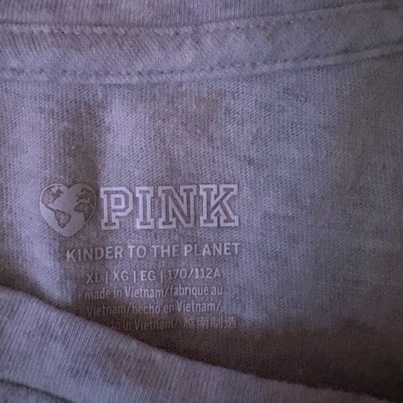 PINK Victoria's Secret Heather Gray Tee Size XL - Picture 2 of 4